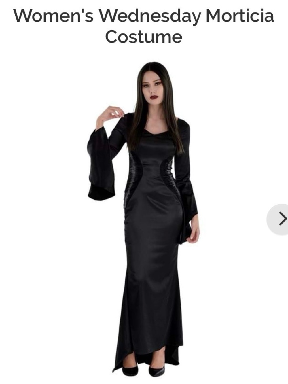 Women's Wednesday Morticia Costume Dress - Black